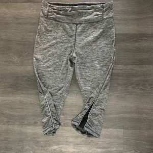 Tangerine grey and black Capri yoga pants